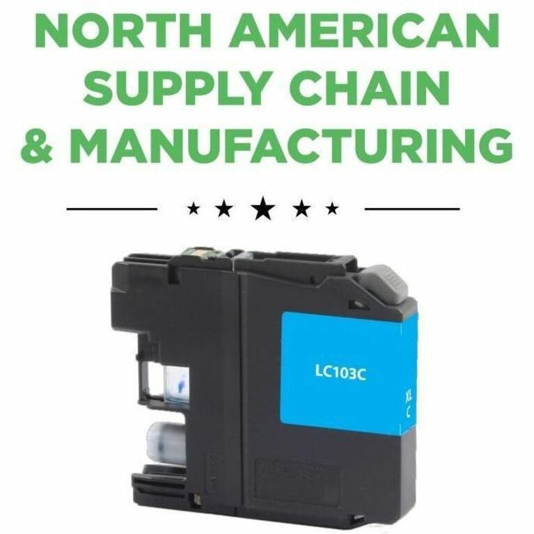Clover Imaging Remanufactured High Yield Cyan Ink Cartridge for Brother LC103XL - Thumbnail 2