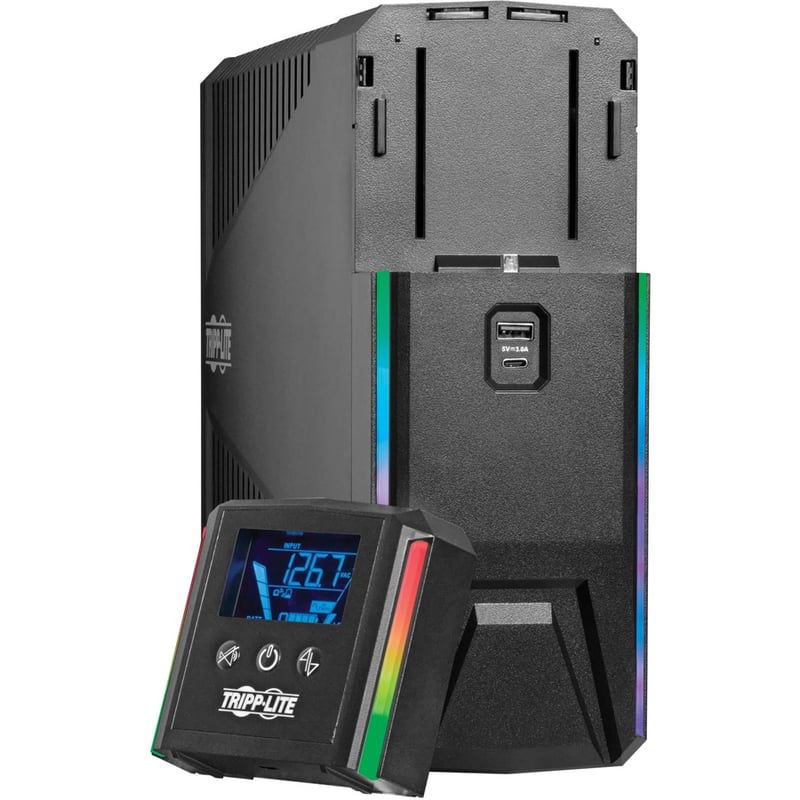 Tripp Lite by Eaton UPS 1200VA 720W 120V Pure Sine Wave Gaming UPS Battery Backup - LCD, AVR, RGB LEDs, USB Charging, Power Saving - Thumbnail 2