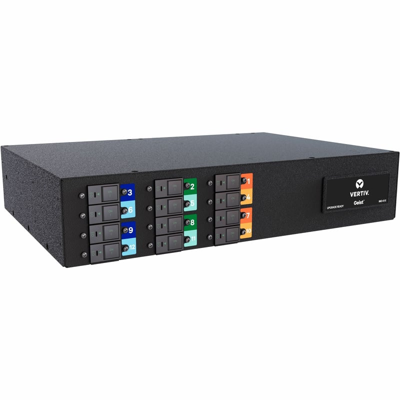 Vertiv PowerIT VP1U62A1 Basic High Density rPDU, Horizontal, Three Phase, 24 Combination C13/C19 Outlets, 60/63A, 240/415V WYE, 2U - Thumbnail 1