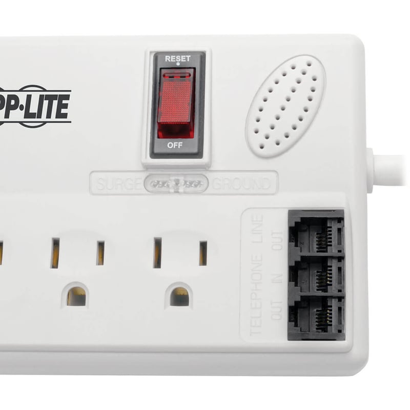 Tripp Lite by Eaton 8-Outlet Surge Protector with DSL/Phone Line/Modem Surge Protection - 3150 Joules 6 ft. (1.83 m) Cord - Thumbnail 3