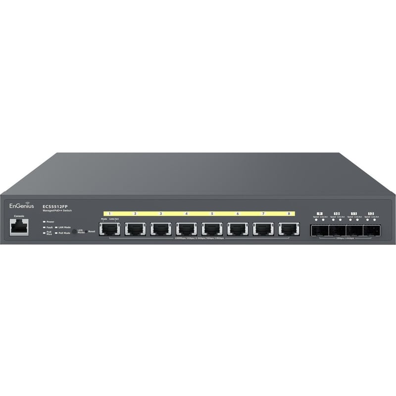 EnGenius Cloud Managed 8-Port 10 Gigabit PoE++ Switch with 4 SFP+ Ports - Thumbnail 2