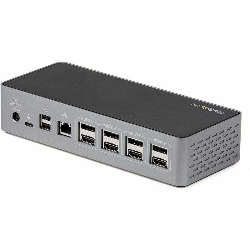 StarTech.com USB-C Dock, 4K 60Hz Quad Monitor DisplayPort & HDMI, Universal USB C Docking Station, 100W Power Delivery, USB Hub 1C/3A, GbE