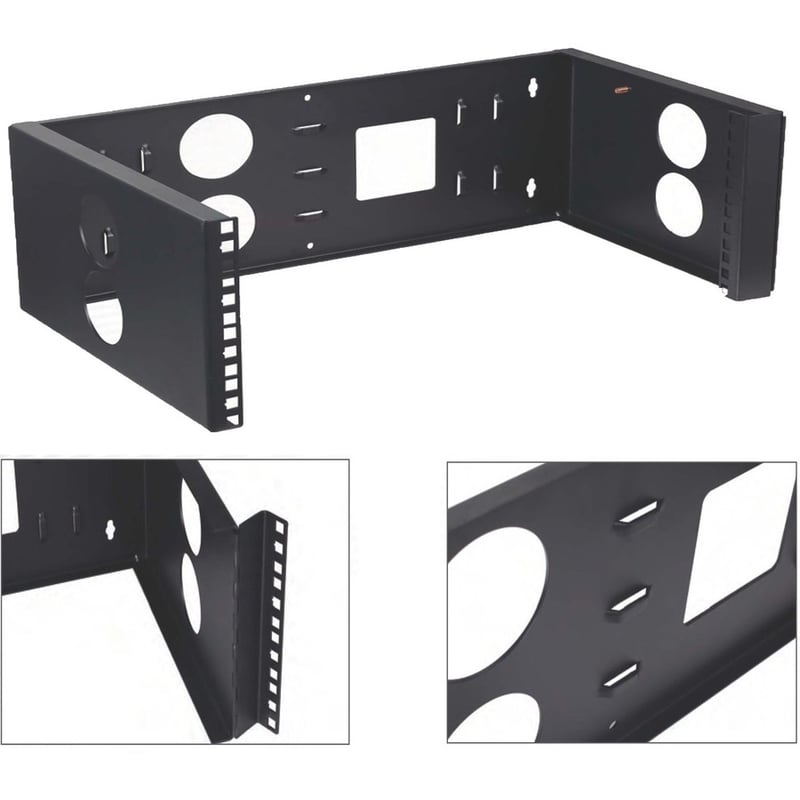 4XEM 6U Wall Mount for Rackmount Equipment, Network Equipment - Black - Thumbnail 4