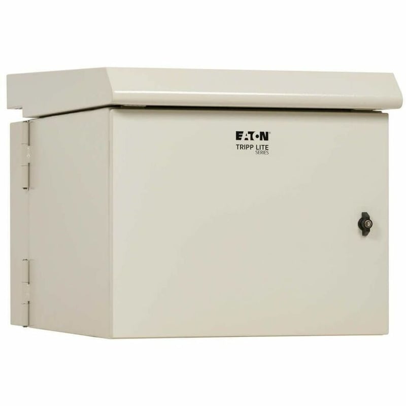 Tripp Lite by Eaton SmartRack Industrial Enclosure with Lock - NEMA 3R, Wall Mount, Metal Construction, Hinged Back, Internal Fans, 32 in. Depth, 9U, Gray - Thumbnail 1