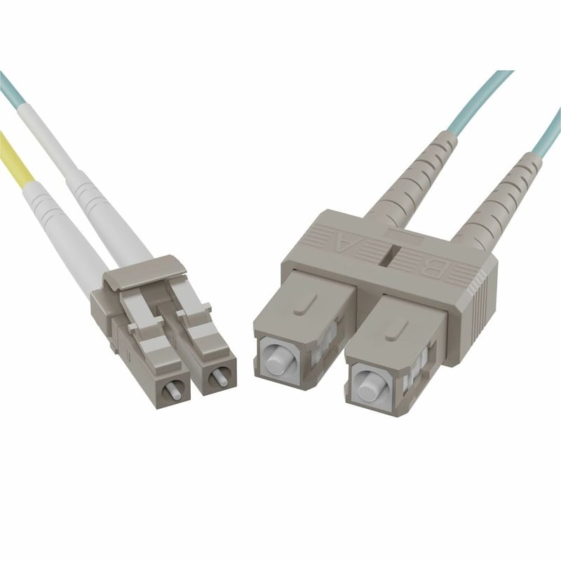 6 METER LC-SC OM3 10GIG FIBER OPTIC CABLE, AQUA, OFNR, 50/125 FIBER, MULTIMODE D - Thumbnail 3