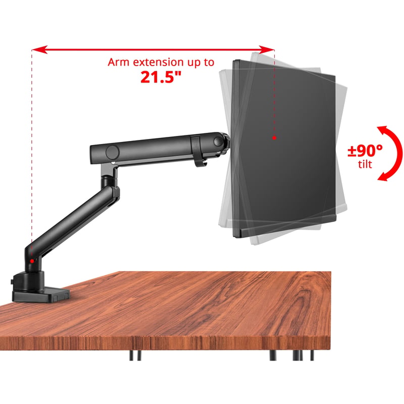 Aluminum Mechanical Spring Single Monitor Arm Mount - 17" to 32" - Thumbnail 3