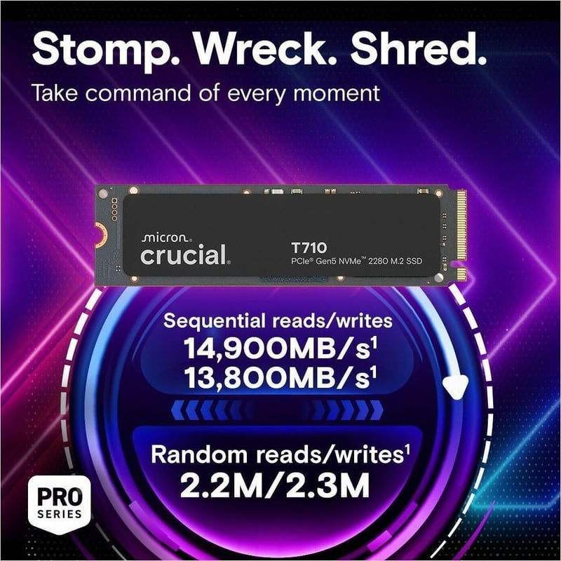 CRUCIAL T710 PCIE GEN5 NVME 1TB SSD UP TO 14 900 MB/S LAPTOP - Thumbnail 2