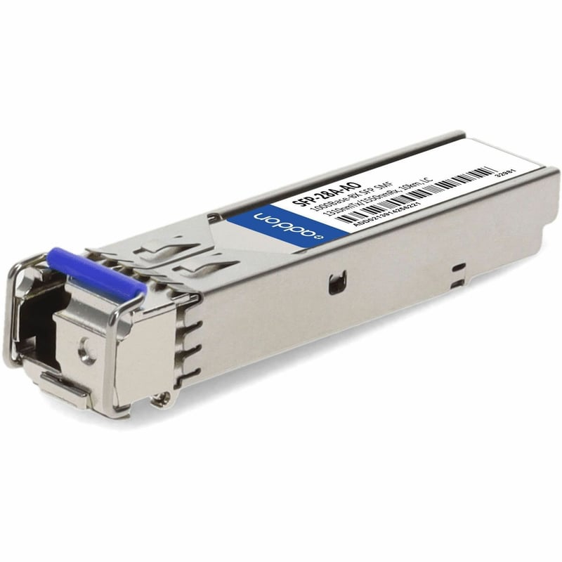 AddOn Rad® SFP-28A Compatible TAA 1000Base-BX SFP Transceiver (SMF, 1310nmTx/1550nmRx, 10km, LC) - Thumbnail 1