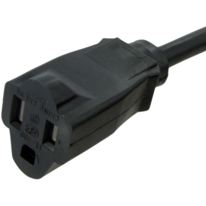 StarTech.com 6ft (1.8m) Heavy Duty Extension Cord, NEMA5-15R to NEMA5-15P Black Extension Cord, 15A 125V, 14AWG, Heavy Gauge Power Cable - Thumbnail 3