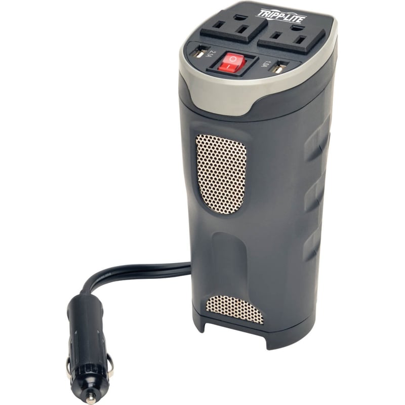 Tripp Lite by Eaton 200W PowerVerter Ultra-Compact Car Inverter with 2 Outlets and 2 USB Charging Ports Cup Holder Design - Thumbnail 1
