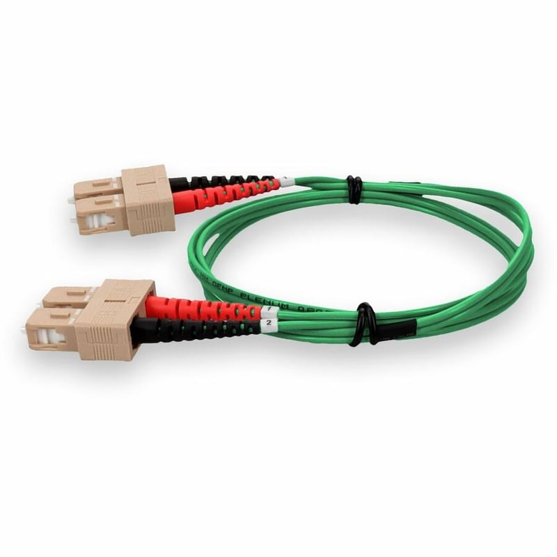 AddOn 2m SC to SC Green OM4 Duplex OFNP (Plenum-Rated) TAA Fiber Patch Cable - Thumbnail 2