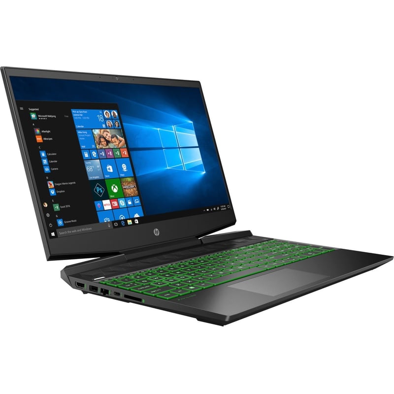 HP Pavilion Gaming 15-dk0000 15-dk0030nr 15.6" Gaming Notebook - Intel Core i7 9th Gen i7-9750H - 8 GB - 256 GB SSD - Shadow Black, Green Chrome - Thumbnail 1