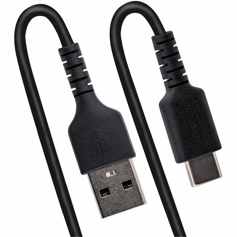 StarTech.com 20in (50cm) USB A to C Charging Cable, Coiled Heavy Duty USB 2.0 A to Type-C, Durable Fast Charge & Sync USB-C Cable, Black - Thumbnail 5