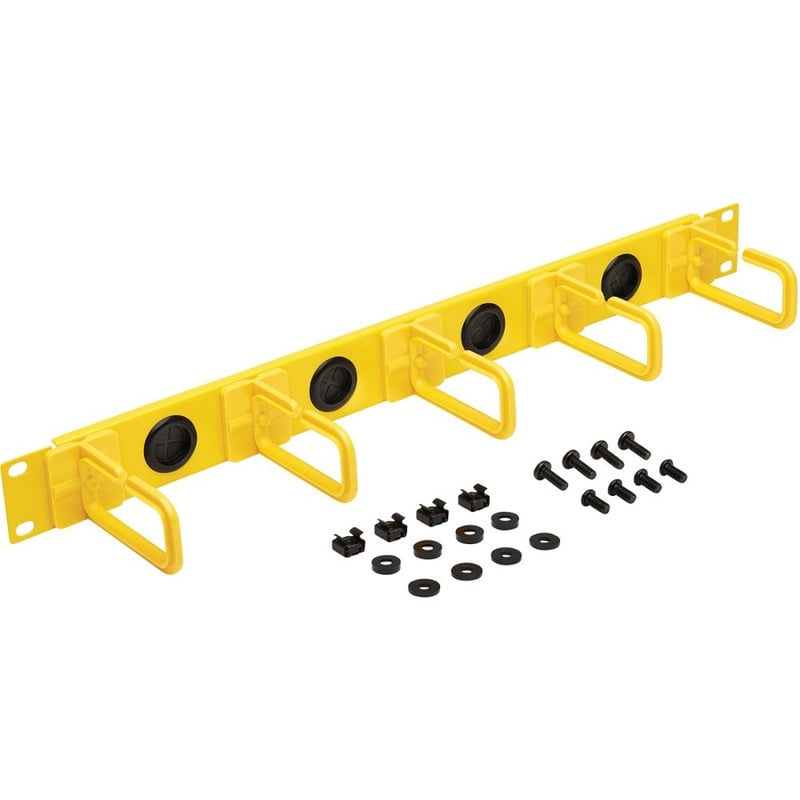 Tripp Lite by Eaton Horizontal Cable Manager Flexible Rings Yellow 1U Rackmount - Thumbnail 3