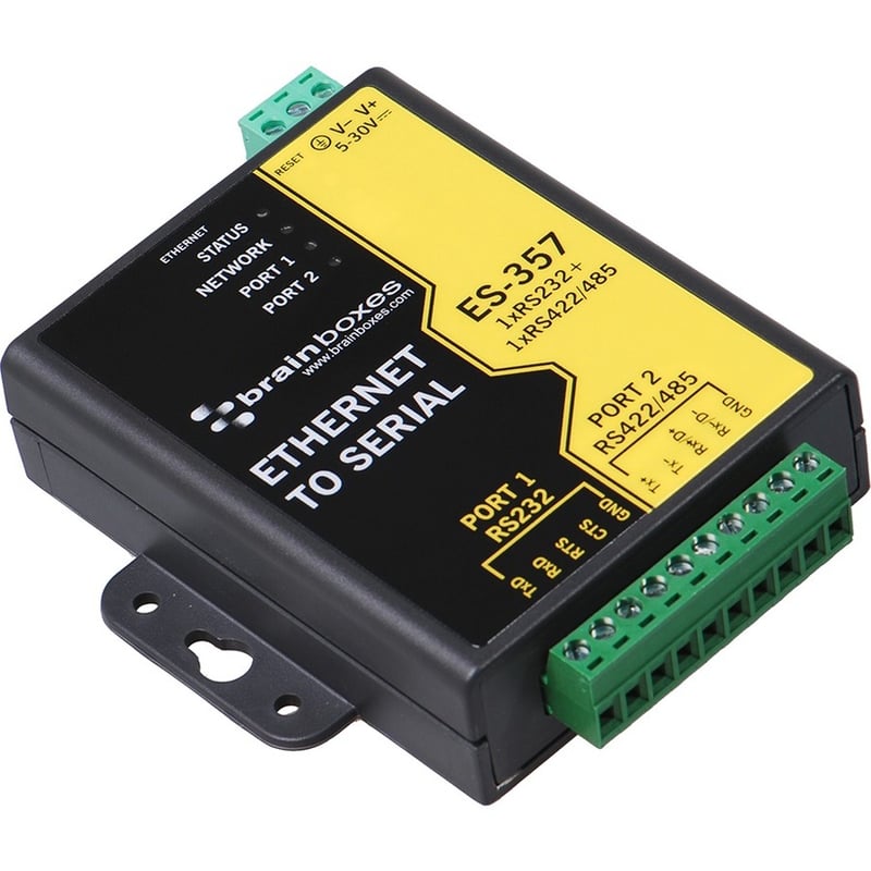 Brainboxes 1 Port RS232 and 1 Port RS422/485 Ethernet to Serial Adapter - Thumbnail 3