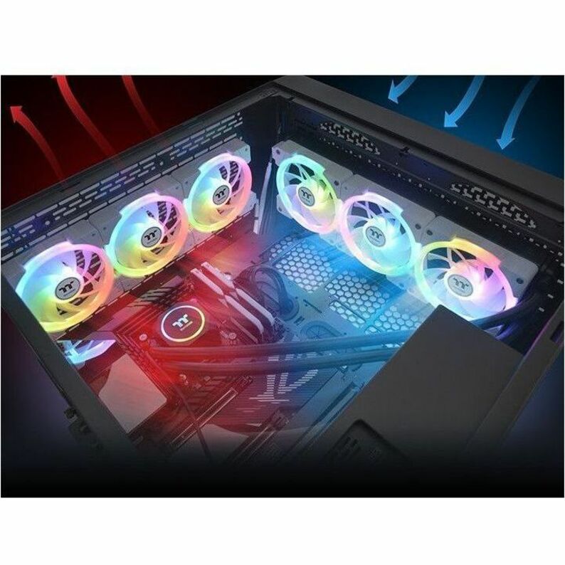 Thermaltake SWAFAN EX14 ARGB Sync PC Cooling Fan White TT Premium Edition (3-Fan Pack) - 3 Pack - Thumbnail 5