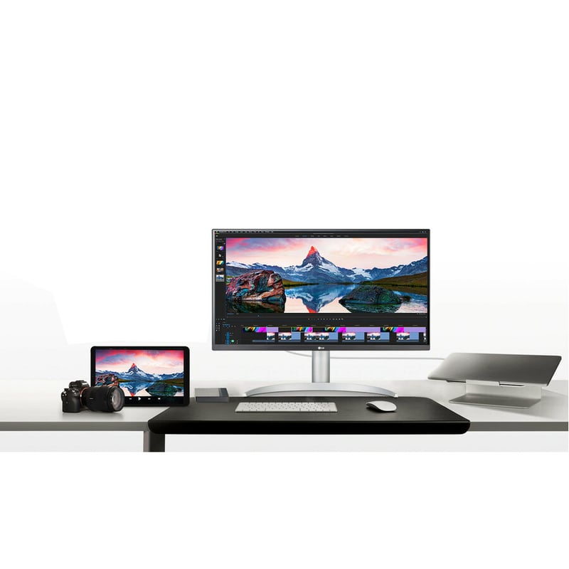 LG 27BP85UN-W 27" Class 4K UHD Gaming LCD Monitor - 16:9 - Silver, Black, White