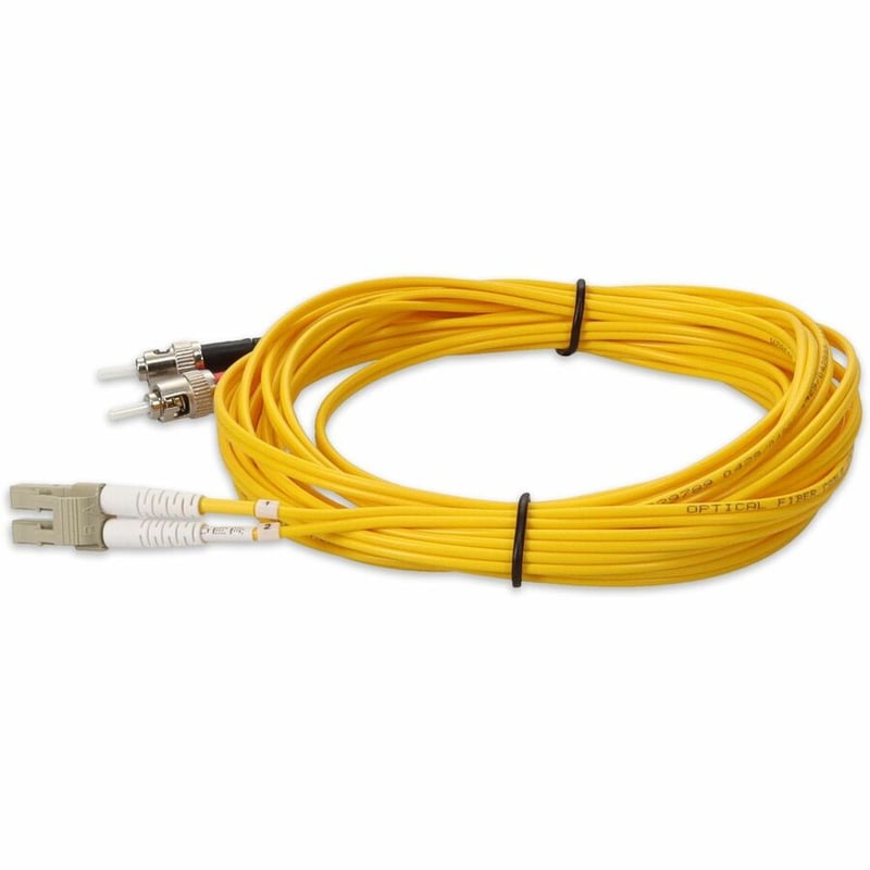 AddOn 2m ST to LC Yellow OM1 Duplex OFNR (Riser-Rated) TAA MMF Fiber Patch Cable - Thumbnail 2
