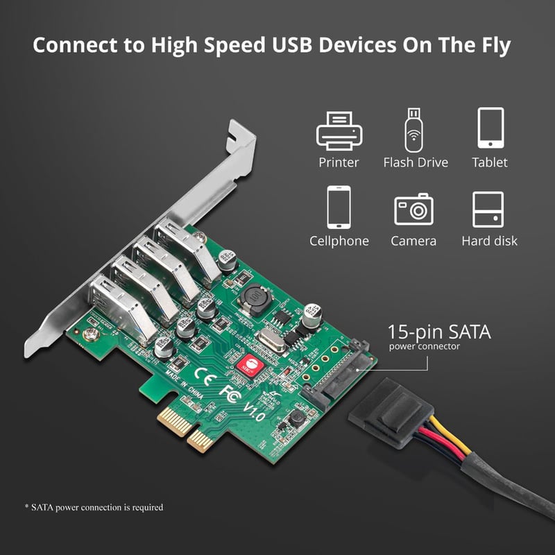 SIIG DP USB 3.0 4-Port PCIe Host Card - Thumbnail 5