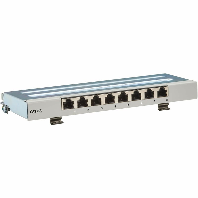 Tripp Lite by Eaton Cat6a STP Patch Panel, 8 Ports, DIN Rail or Wall Mount, TAA - Thumbnail 1