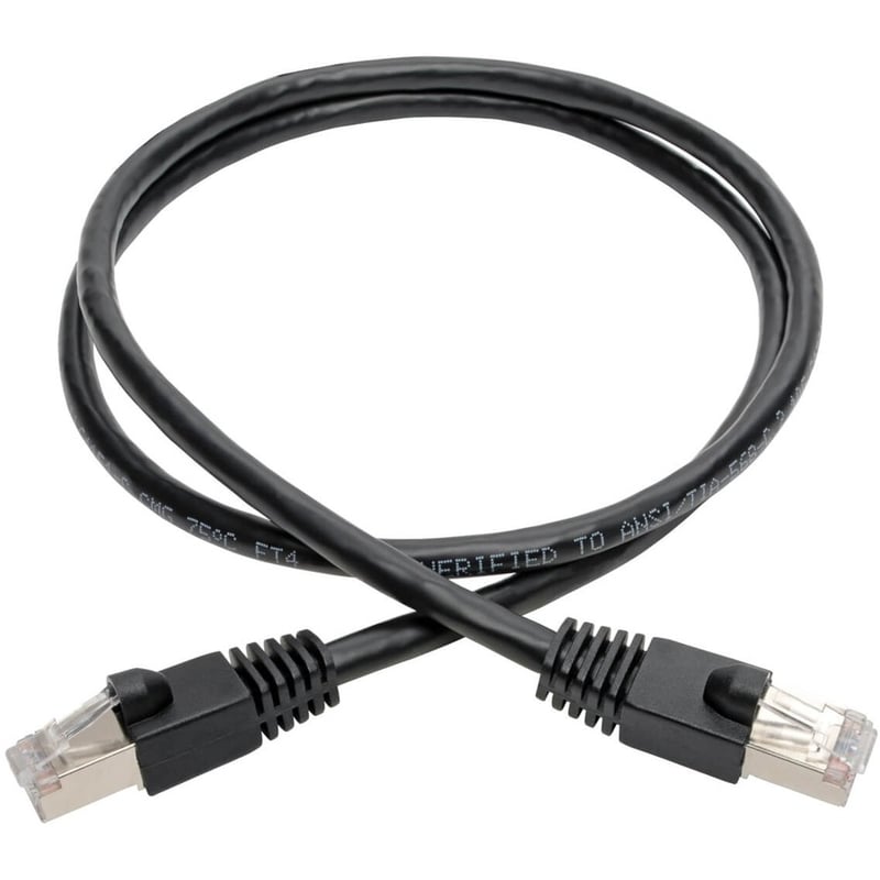 Eaton Tripp Lite Series Cat6a 10G Snagless Shielded STP Ethernet Cable (RJ45 M/M), PoE, Black, 2 ft. (0.61 m) - Thumbnail 2