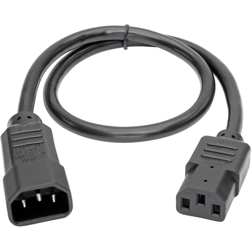 Eaton Tripp Lite Series PDU Power Cord, C13 to C14 - 13A, 250V, 16 AWG, 2 ft. (0.61 m), Black - Thumbnail 2