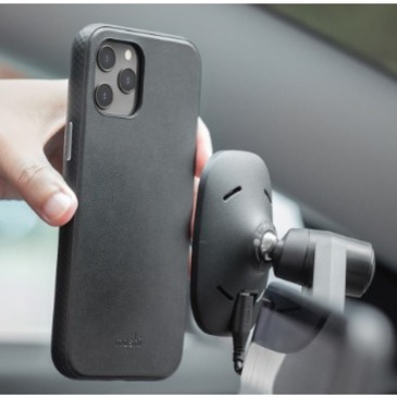Moshi Overture Carrying Case (Wallet) Apple iPhone 12, iPhone 12 Pro Smartphone - Jet Black - Thumbnail 3