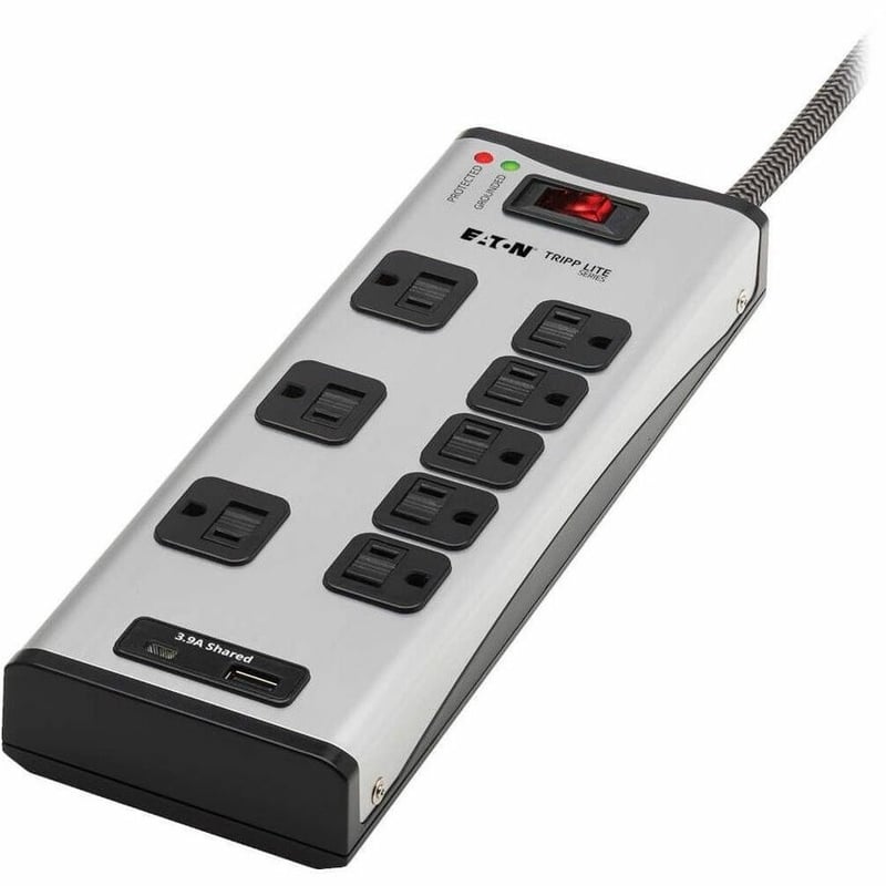 Tripp Lite by Eaton 8-Outlet Surge Protector with 1 USB-A and 1 USB-C (3.9A Shared) - 8 ft. Cord 2100 Joules Metal Housing - Thumbnail 3