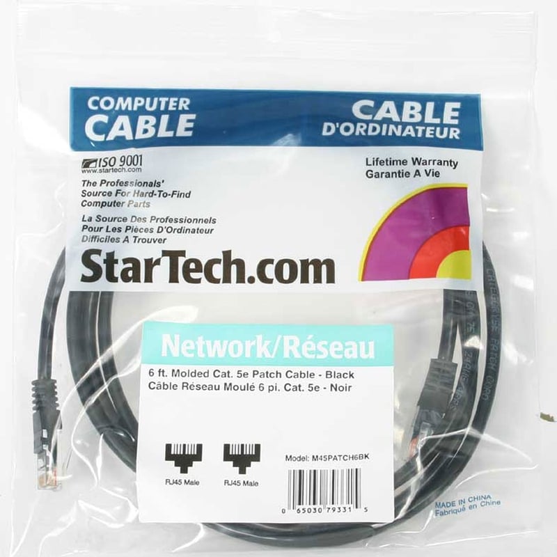 StarTech.com 6 ft Black Molded Cat5e UTP Patch Cable - Thumbnail 3