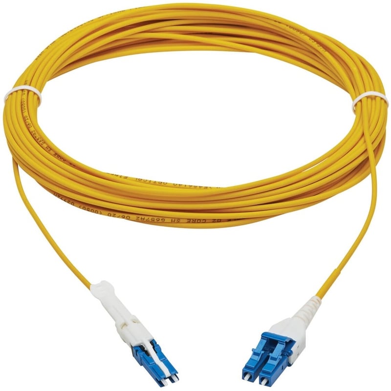 Eaton Tripp Lite Series 400G Duplex Singlemode 9/125 OS2 Fiber Optic Cable (CS-UPC/LC-UPC), Round LSZH Jacket, Yellow, 10 m - Thumbnail 2
