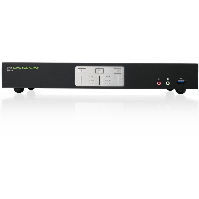 IOGEAR 2-Port 4K Dual View DisplayPort KVMP Switch with USB 3.0 Hub and Audio - Thumbnail 2