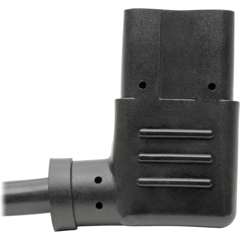 Eaton Tripp Lite Series Computer Power Cord, NEMA 5-15P to Right-Angle C13 - 10A, 125V, 18 AWG, 10 ft. (3.05 m), Black - Thumbnail 4