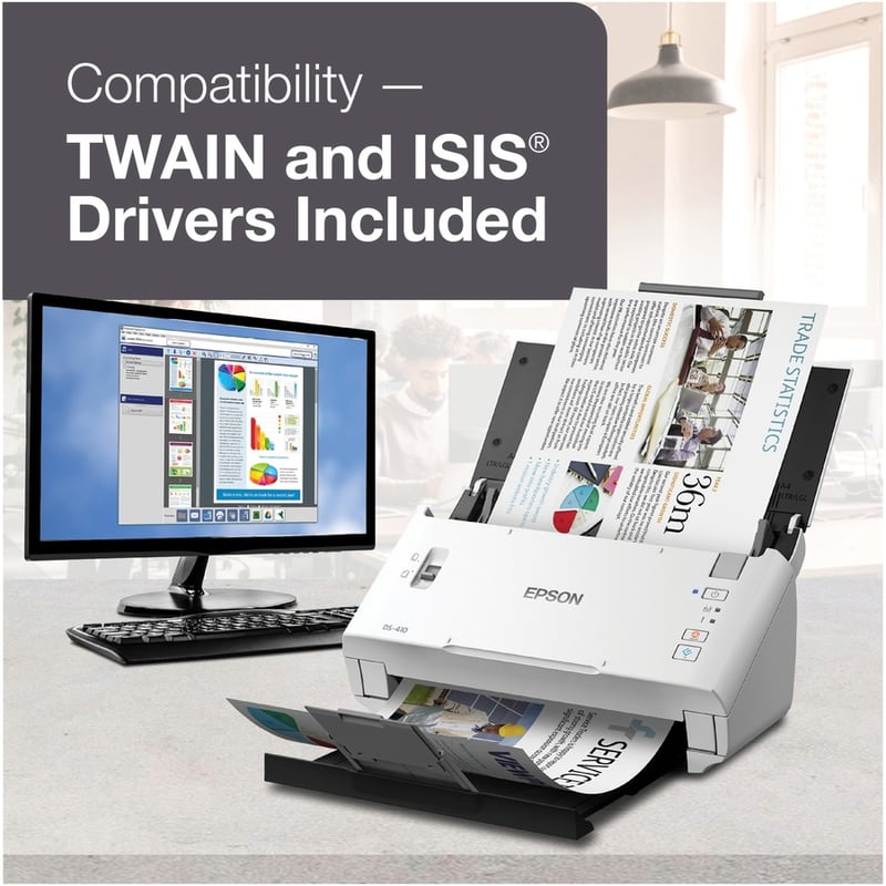 Epson DS-410 Sheetfed Scanner - 600 dpi Optical