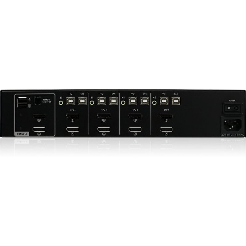 IOGEAR 4-Port Dual View DisplayPort/HDMI Secure KVM Switch w/Audio and CAC support - Thumbnail 2