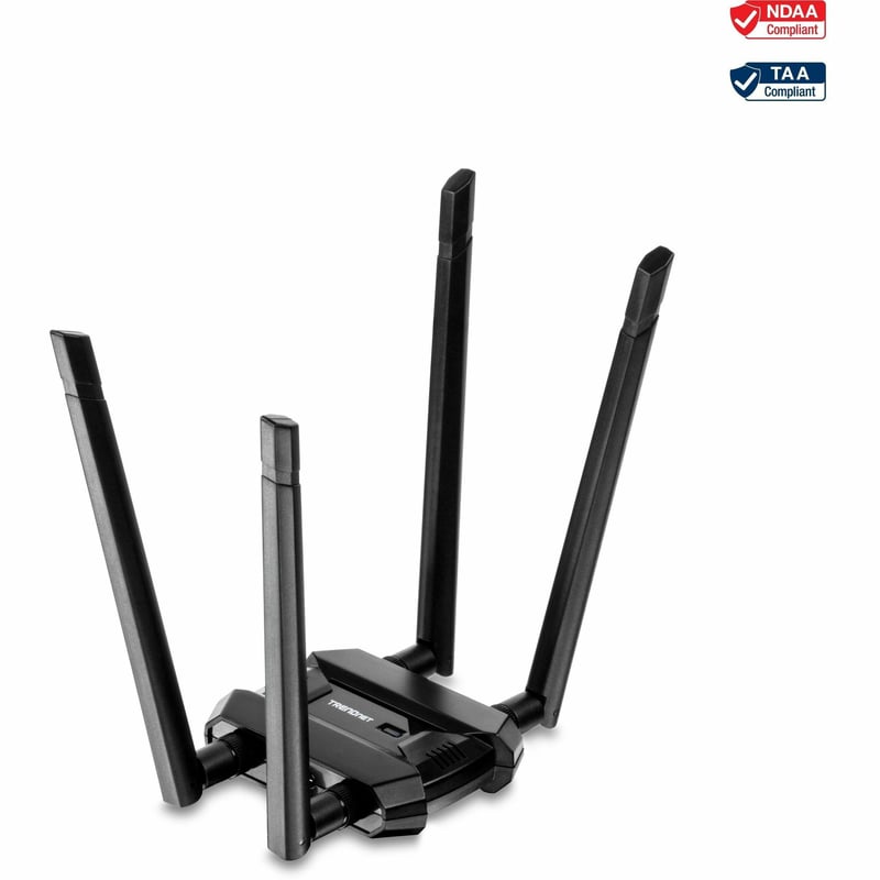 TRENDnet AC1900 High Power Dual Band Wireless USB Adapter, TEW-809UB, Stream 4K HD Video, Windows Compatible, USB 3.0 to USB Type A, Black - Thumbnail 1