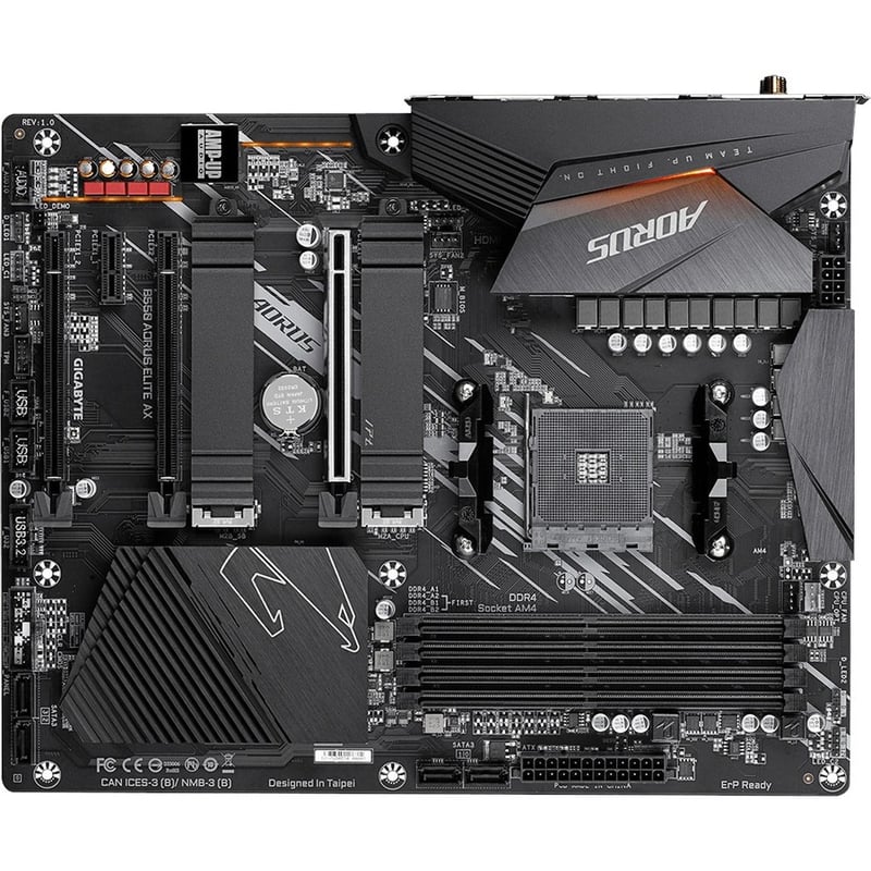 Aorus Ultra Durable B550 AORUS ELITE AX Desktop Motherboard - AMD B550 Chipset - Socket AM4 - ATX - Thumbnail 1