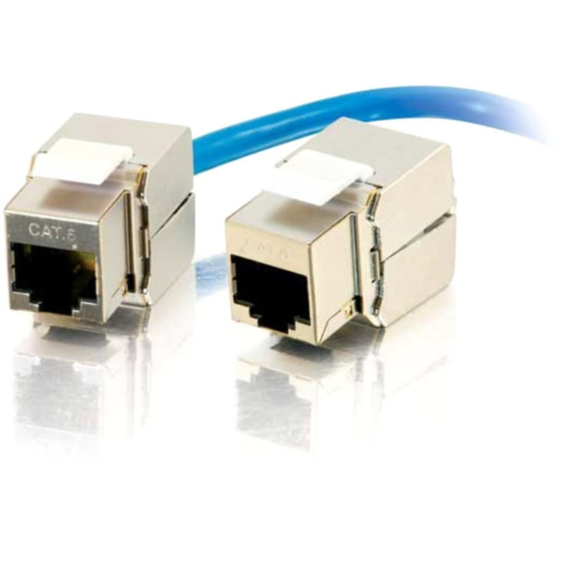 C2G 180 Degree Cat6 RJ45 UTP Shielded Keystone Jack - Silver - Thumbnail 2