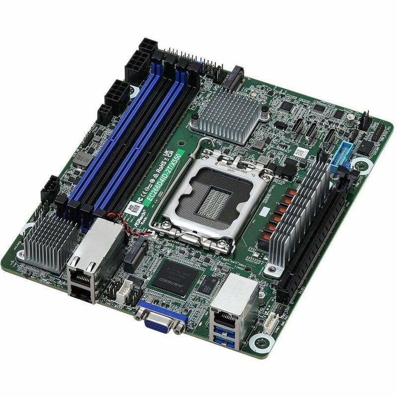 ASRock EC266D4ID-2T/X550 Server Motherboard - Intel C266 Chipset - Socket LGA-1700 - Deep Mini ITX - Thumbnail 2