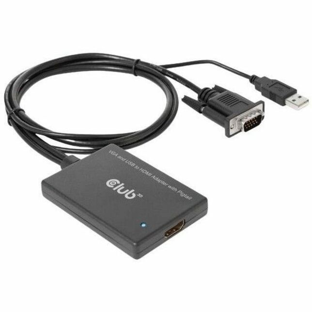 Club 3D VGA and USB Type-A to HDMI Adapter with Pigtail M/F 0.6m/1.97ft 28AWG - Thumbnail 3