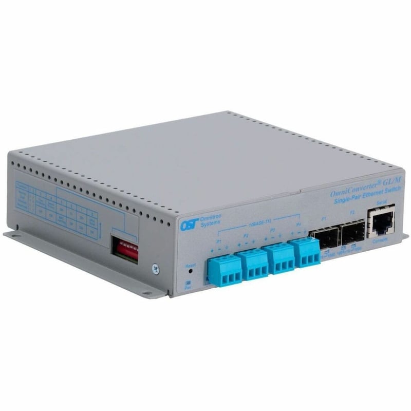 10BASE-TL1 SINGLE PAIR ETHERNET MGT SWITCH 4X3-PIN 100/1G 2XSFP DC