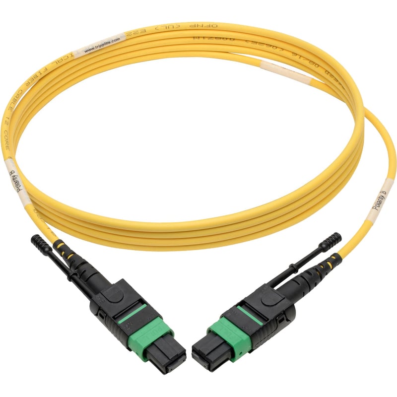 Eaton Tripp Lite Series MTP/MPO (APC) Singlemode Patch Cable (F/F), 12 Fiber, 40/100 GbE, QSFP+ 40GBASE-PLR4, Plenum, Push/Pull Tab, Yellow, 3 m (10 ft.) - Thumbnail 3