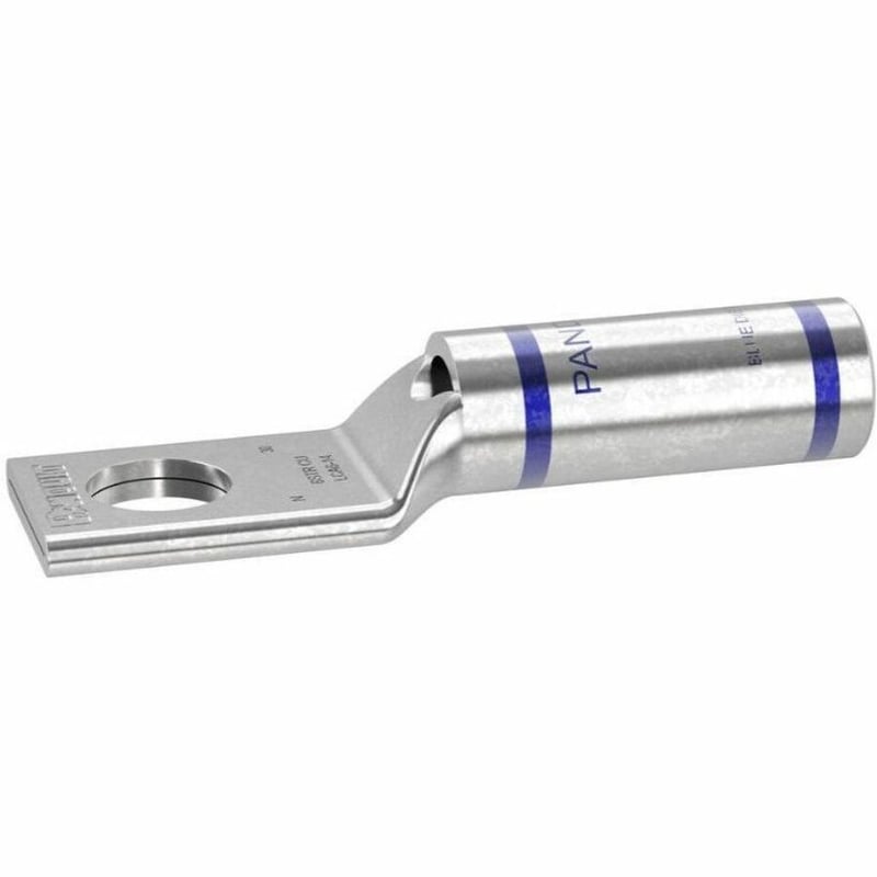 Panduit Pan-Lug LCA6-14-L Comp. Lug, 6, Tin Plt Copper, Strt, One 1/4" Stud, PK50 - Thumbnail 2