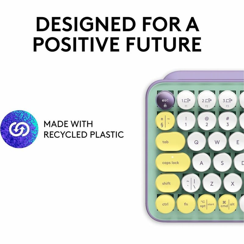 Logitech POP Keys Wireless Mechanical Keyboard With Emoji Keys - Daydream Mint - Thumbnail 5