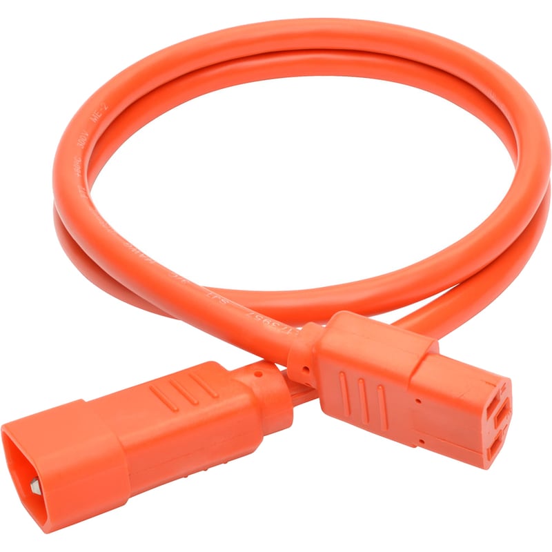 Eaton Tripp Lite Series Heavy-Duty PDU Power Cord, C13 to C14 - 15A, 250V, 14 AWG, 3 ft. (0.91 m), Orange - Thumbnail 2