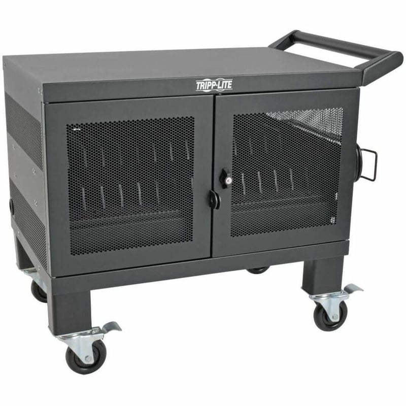 Tripp Lite by Eaton Mobile Cart Conversion Kit with Handle Casters and Power Cord Manager for 16-Device AC and USB Charging Stations - Thumbnail 1