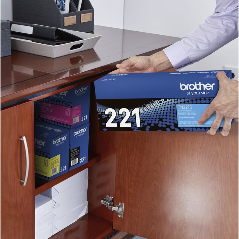 Brother Genuine TN221C Cyan Toner Cartridge - Thumbnail 4