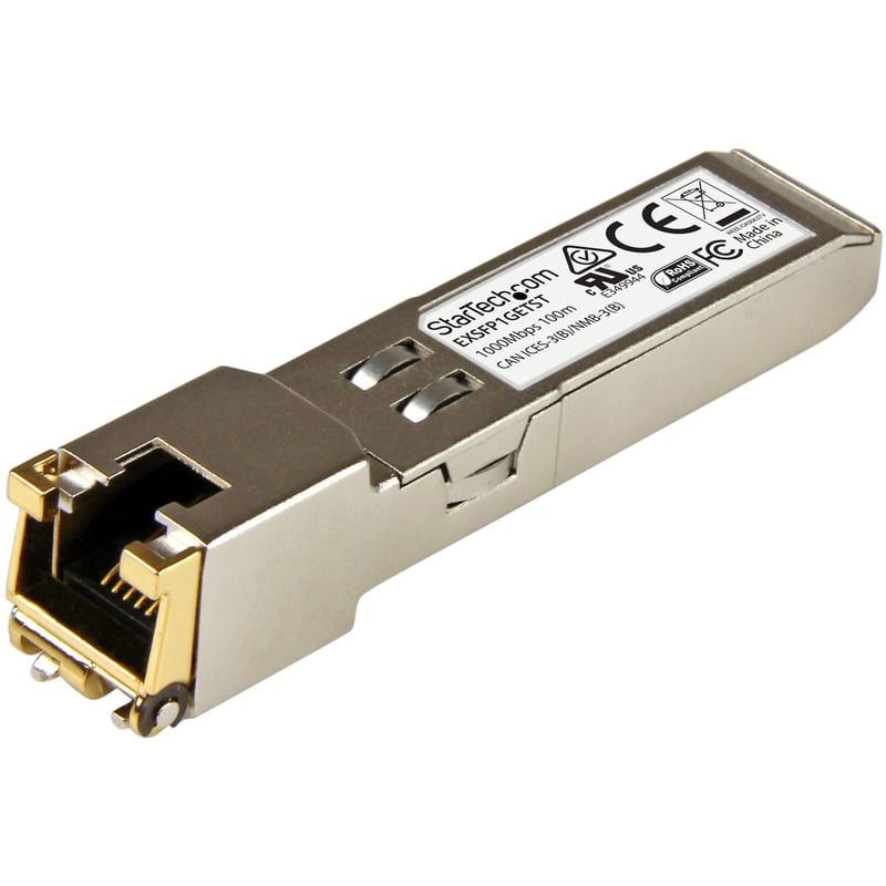 StarTech.com Juniper EX-SFP-1GE-T Compatible SFP Module - 1000BASE-T - 1GE Gigabit Ethernet SFP to RJ45 Cat6/Cat5e Transceiver - 100m - Thumbnail 1