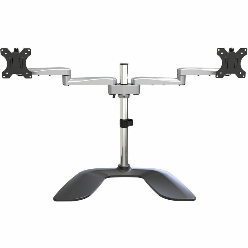 StarTech.com Dual Monitor Stand, Ergonomic Desktop Monitor Stand for up to 32"(17.6lb/8kg) VESA Displays, Free-Standing Adjustable, Silver - Thumbnail 5