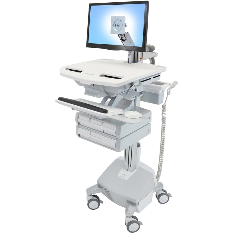 Ergotron StyleView Cart with LCD Arm, LiFe Powered, 4 Drawers - Thumbnail 1