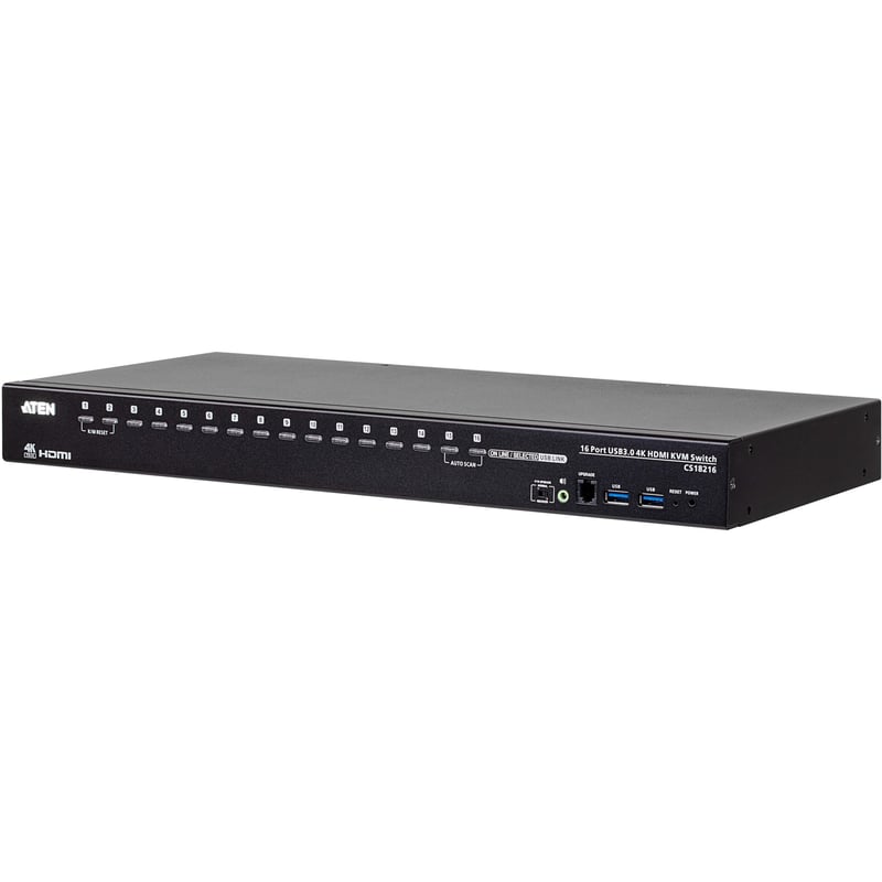 ATEN CS18216 16-Port USB 3.0 4K HDMI KVM Switch with Rack Mounting Kit - Thumbnail 1